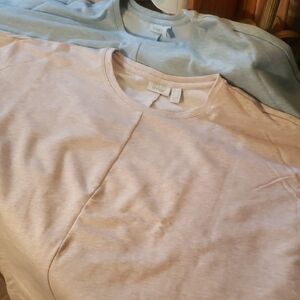 LOGO by Lori Goldstein Sweatshirts in Light Blue and Beige